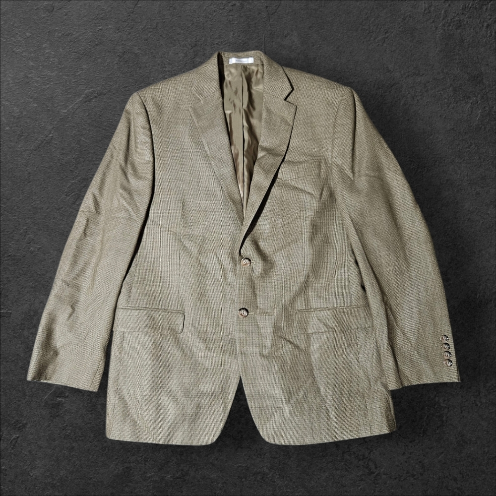LAUREN RALPH LAUREN Brown Silk Wool Blend Houndstooth SportCoat 42R Blazer Macys